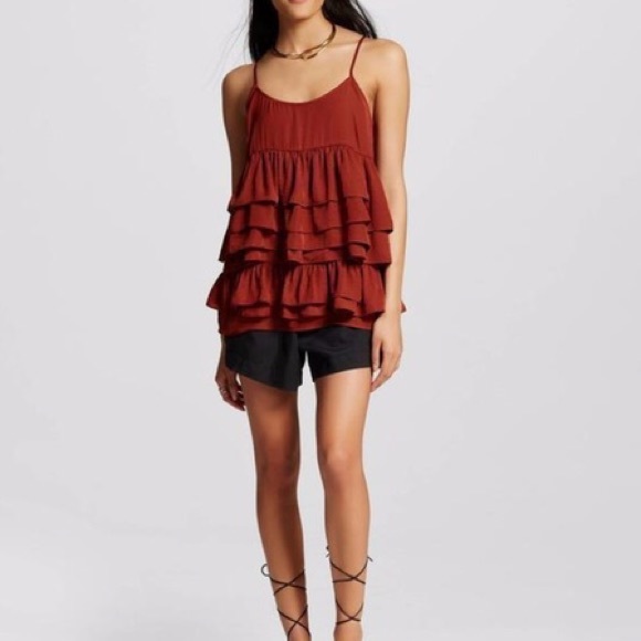 Who What Wear Tops - Who What Wear Tiered Ruffle Top